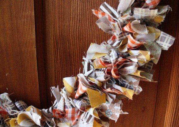 fabric wreath- closeup