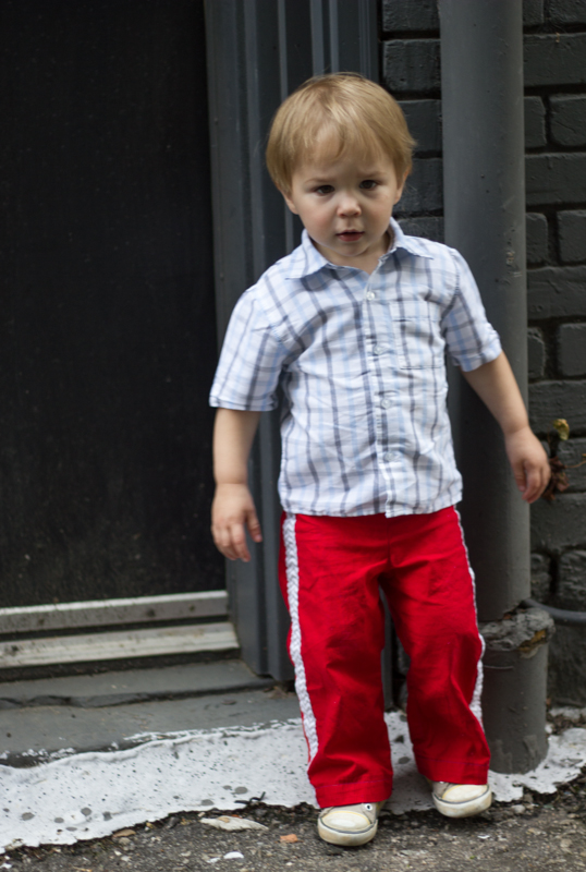 Parsley Pants- Red Tuxedo Stripe